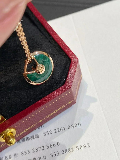 [Rosla]AMULETTE ROSE GOLD MALACHITE NECKLACE