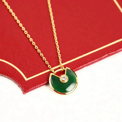 [Rosla]AMULETTE GOLD MALACHITE NECKLACE