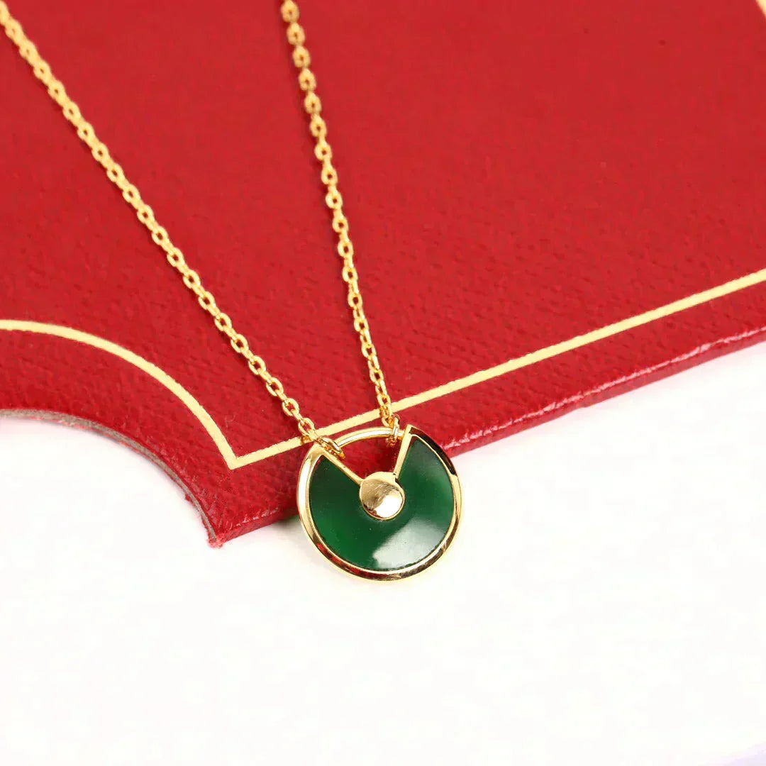 [Rosla]AMULETTE GOLD MALACHITE NECKLACE