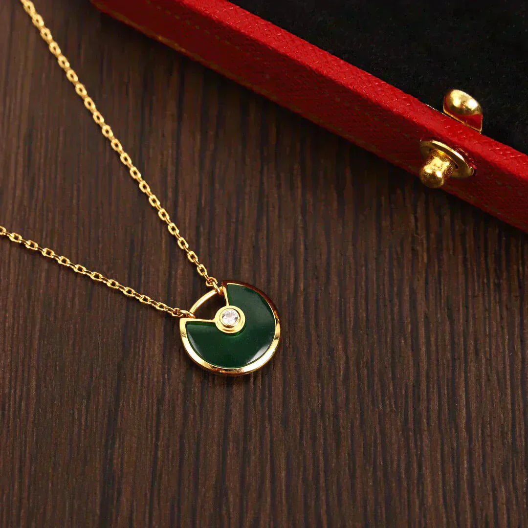 [Rosla]AMULETTE GOLD MALACHITE NECKLACE