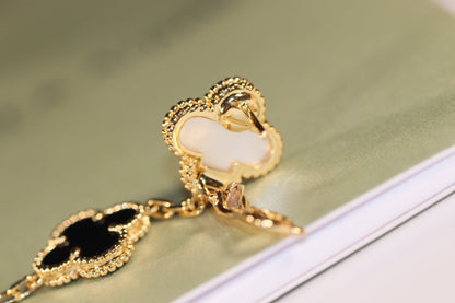 [Rosla]CLOVER EARRINGS GOLD ONYX MOP 3 MOTIF