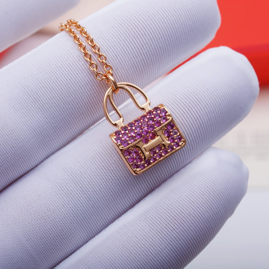 [Rosla]CONSTANCE PEDANT PURPLE DIAMOND NECKLACE