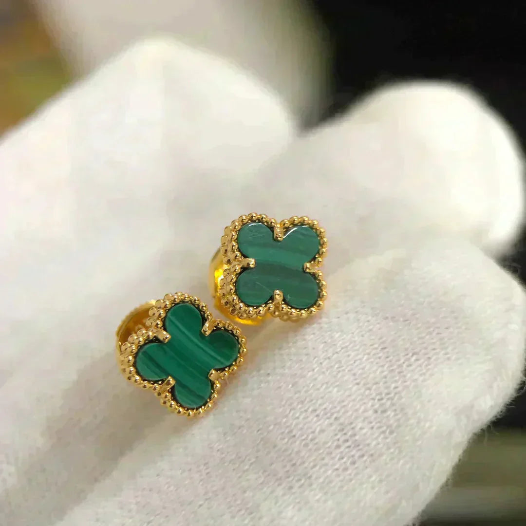 [Rosla]CLOVER MINI 9.5MM MALACHITE  EARRINGS