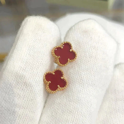 [Rosla]CLOVER MINI 9.5MM CARNELIAN EARRINGS