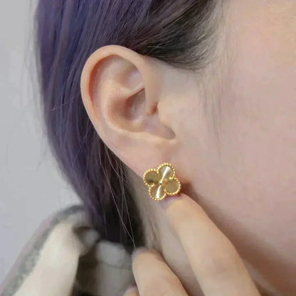 [Rosla]CLOVER MEDIUM 1 MOTIFS LASER EARRINGS