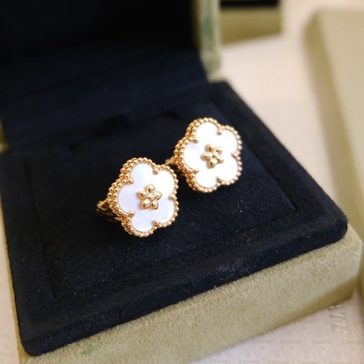 [Rosla]LUCKY PINK GOLD WHITE MOP EARRINGS