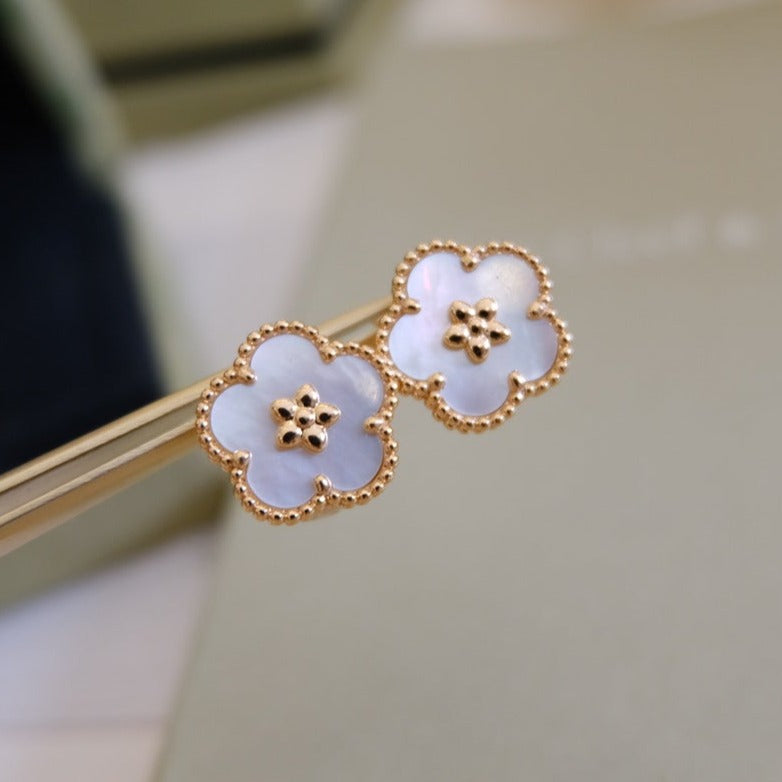 [Rosla]LUCKY PINK GOLD WHITE MOP EARRINGS