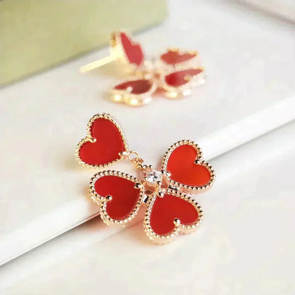 [Rosla]SWEET CLOVER CARNELIAN EARRINGS