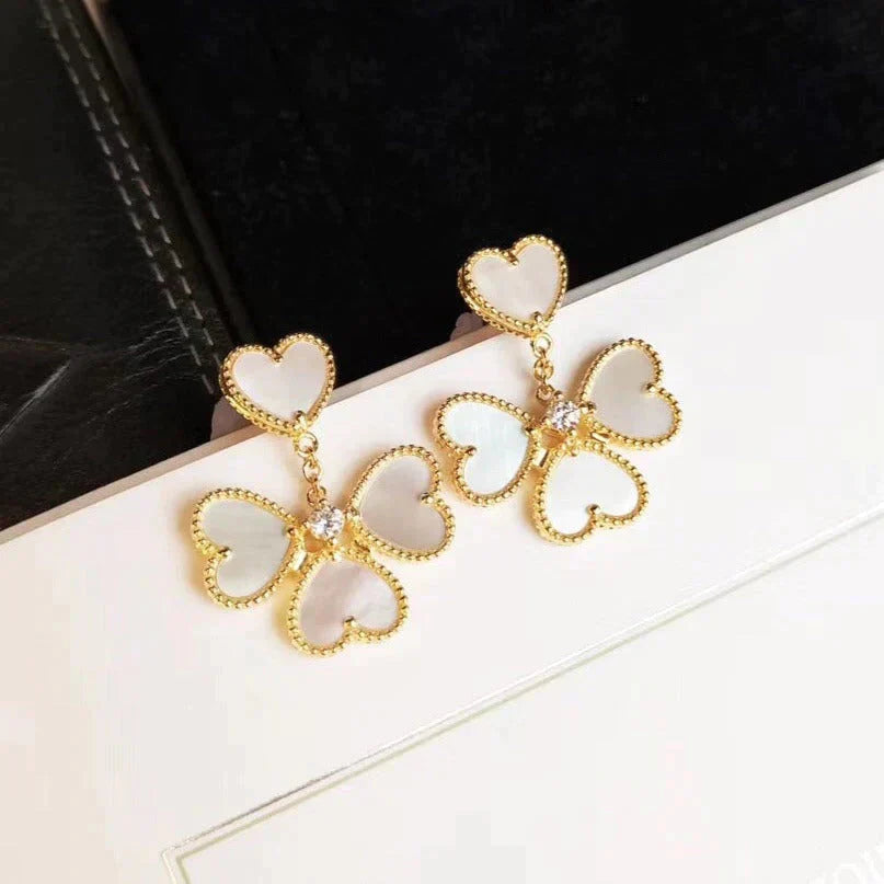 [Rosla]CLOVER SWEET WHITE MOP EARRINGS