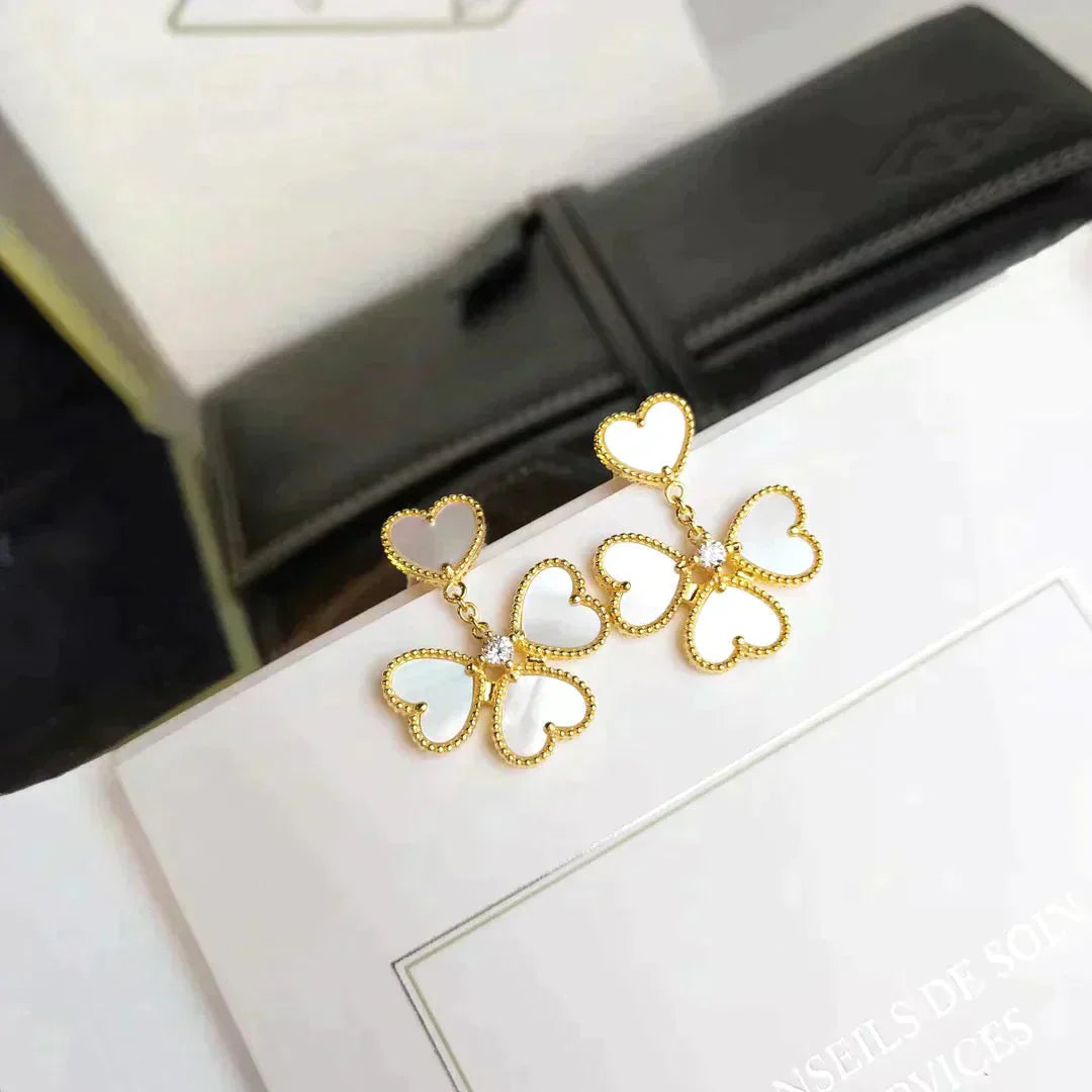 [Rosla]CLOVER SWEET WHITE MOP EARRINGS