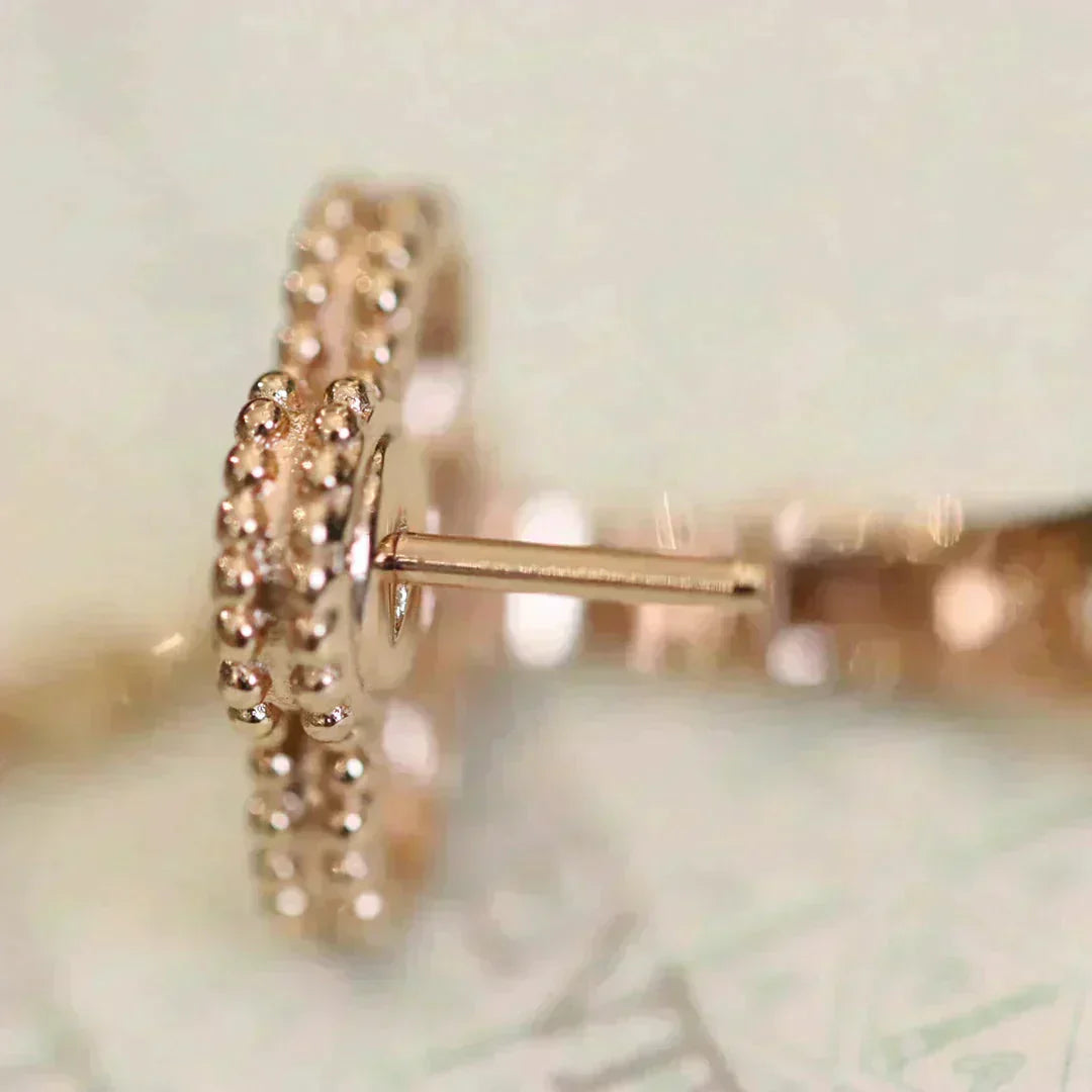 [Rosla]CLOVER MEDIUM 1 MOTIFS FUll DIAMOND EARRINGS