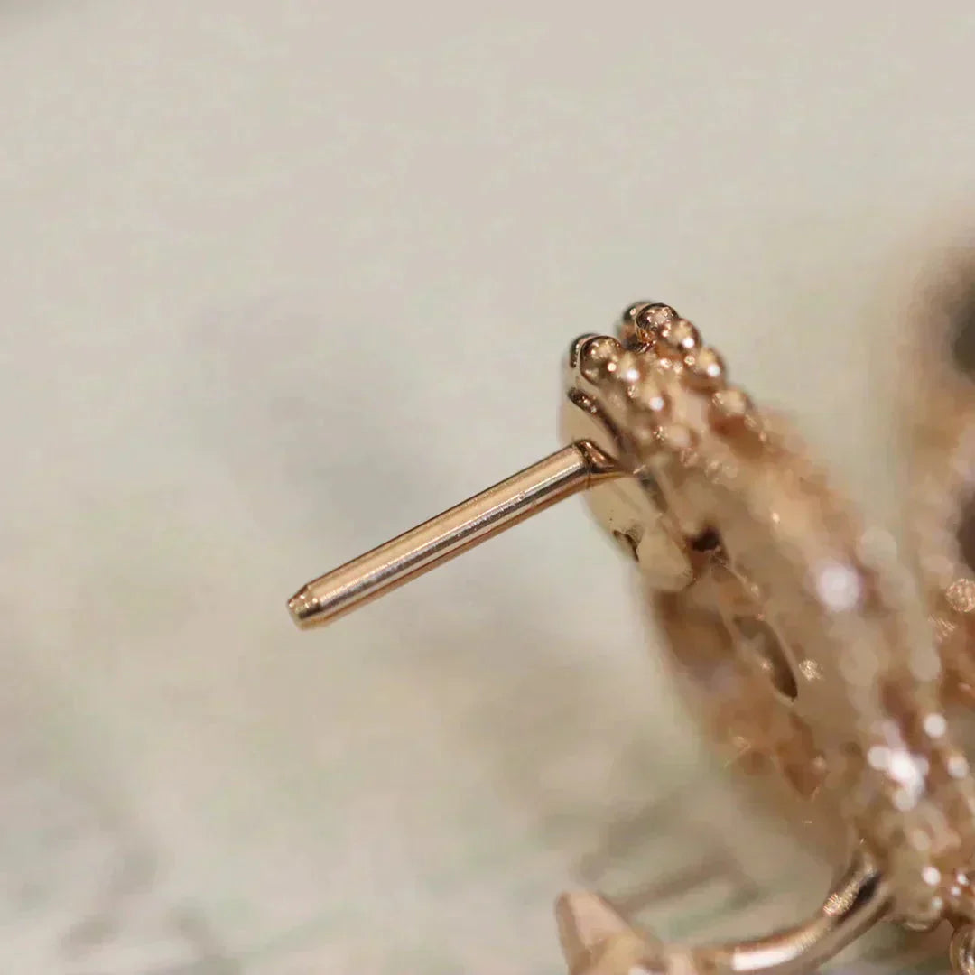 [Rosla]CLOVER MEDIUM 1 MOTIFS FUll DIAMOND EARRINGS