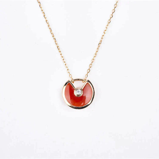 [Rosla]AMULETTE GOLD CARNELIAN ONYX NECKLACE