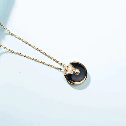[Rosla]AMULETTE GOLD CARNELIAN ONYX NECKLACE