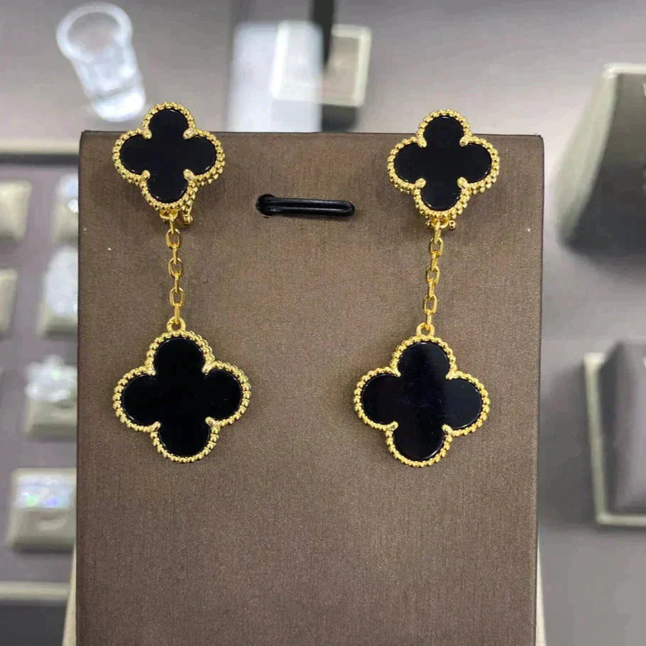 [Rosla]CLOVER 2 MOTIFS  EARRINGS (MULTIPLE CHOICESC