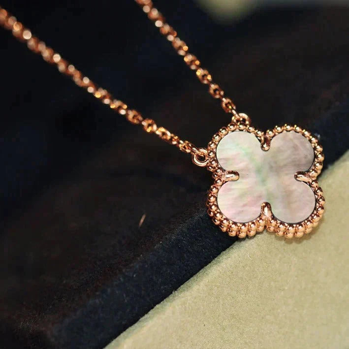 [Rosla]CLOVER 15MM  GRAY MOTHER OF PEARL NECKLACE