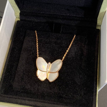 [Rosla]BUTTERFLY GOLD MOP DIAMOND NECKLACE