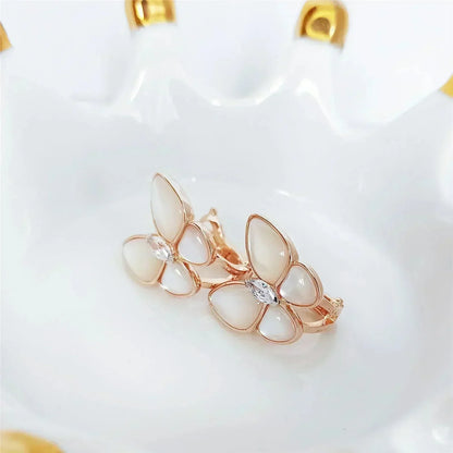 [Rosla]BUTTERFLY MOP DIAMOND EARRINGS