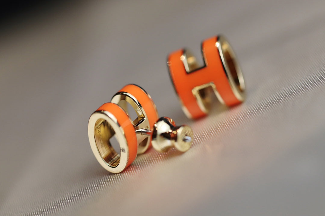 [Rosla]MINI POP H EARRINGS ORANGE