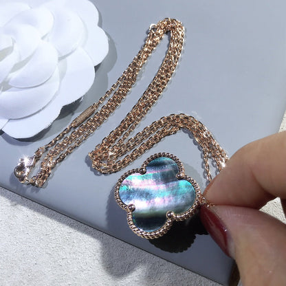 [Rosla]CLOVER 25MM GOLD DARK MOP BIG CLOVER NECKLACE