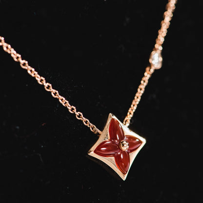 [Rosla]STAR NECKLACE PINK GOLD 1 DIAMOND
