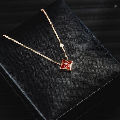 [Rosla]STAR NECKLACE PINK GOLD 1 DIAMOND