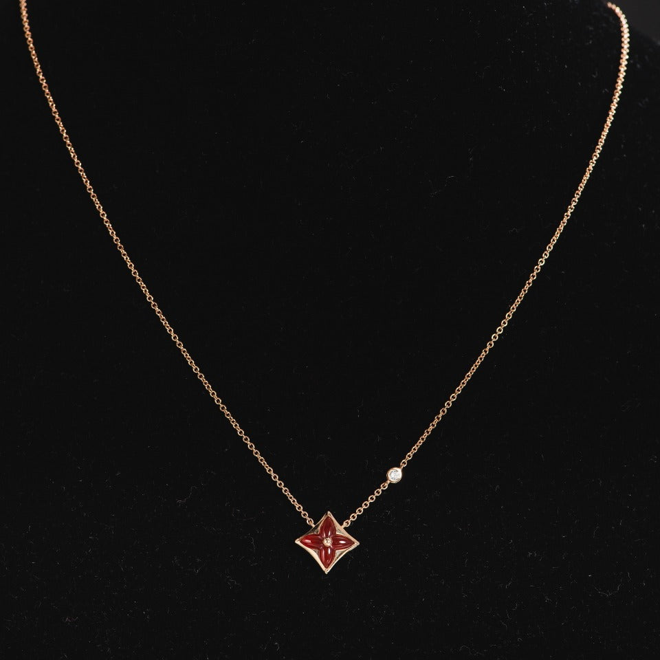 [Rosla]STAR NECKLACE PINK GOLD 1 DIAMOND