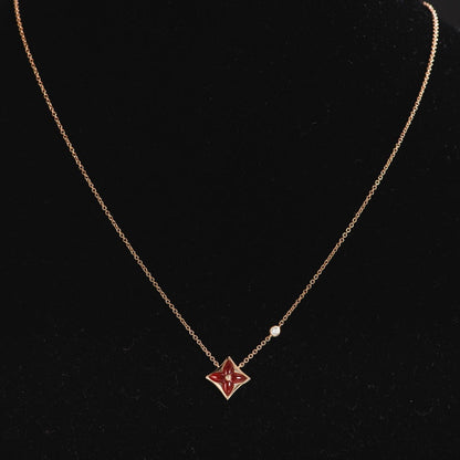 [Rosla]STAR NECKLACE PINK GOLD 1 DIAMOND