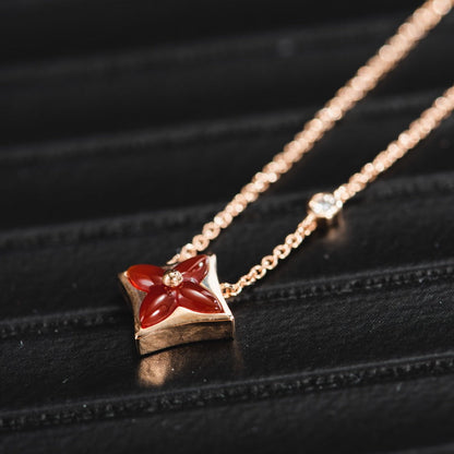 [Rosla]STAR NECKLACE PINK GOLD 1 DIAMOND