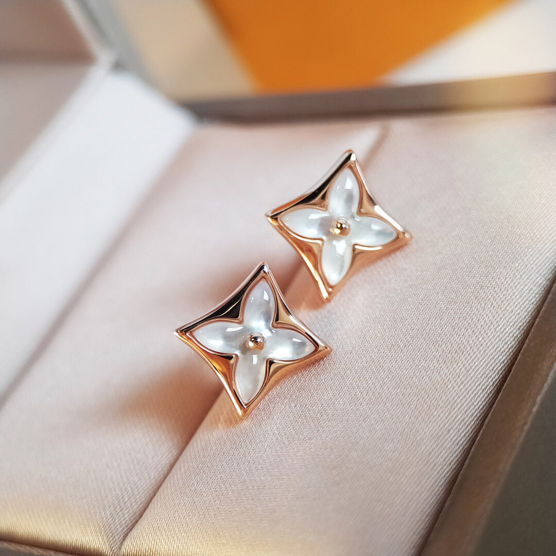 [Rosla]STAR MOP PINK GOLD EARRINGS