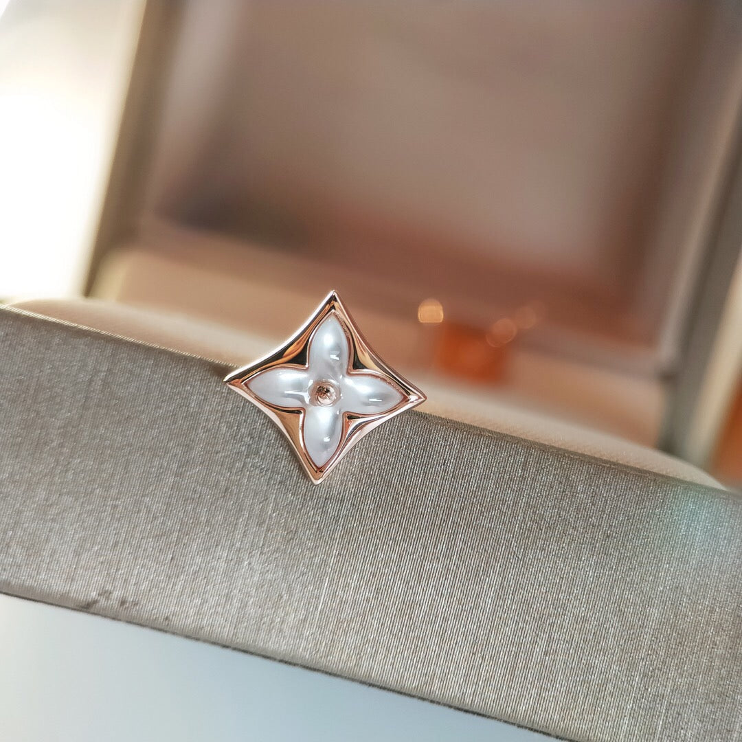[Rosla]STAR MOP PINK GOLD EARRINGS