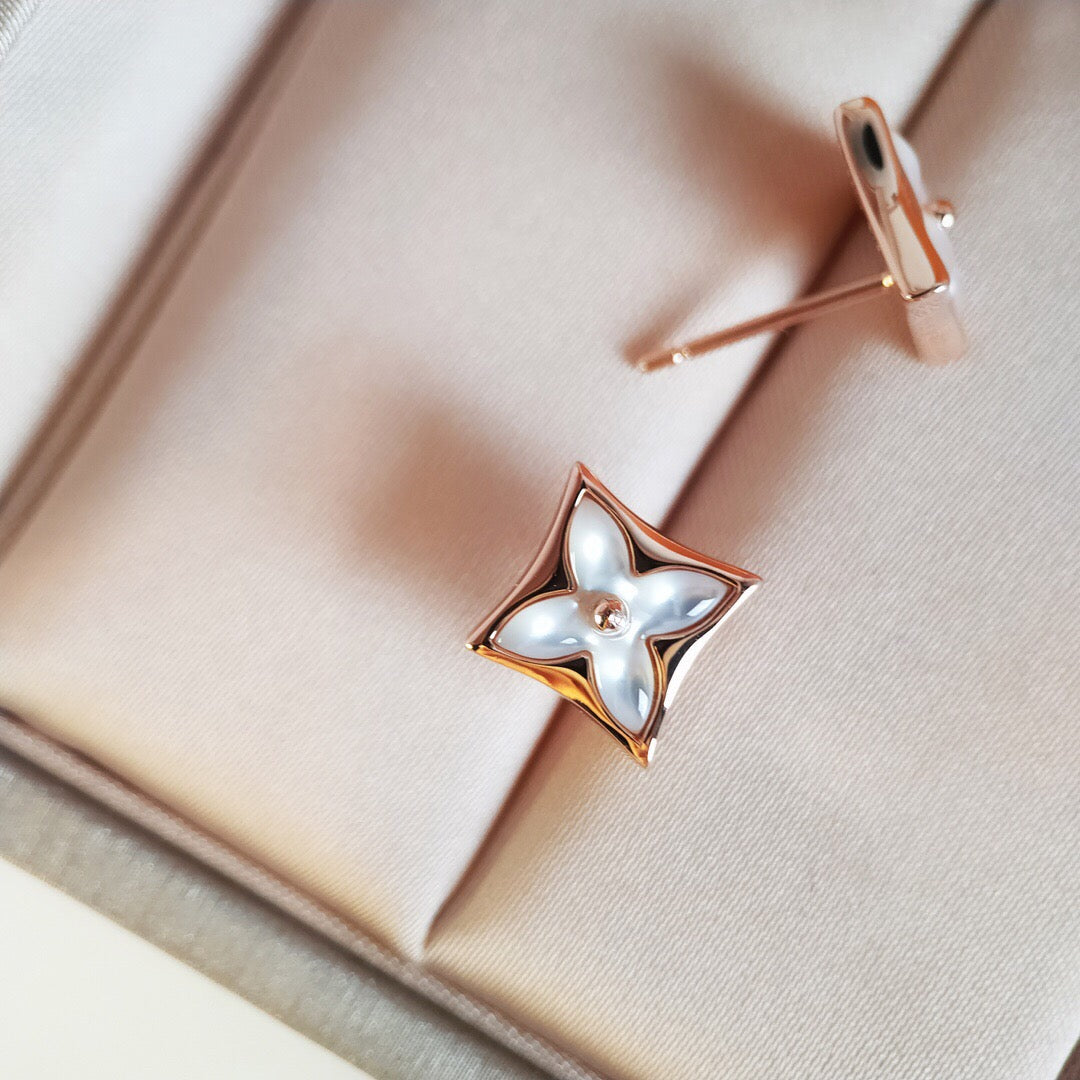 [Rosla]STAR MOP PINK GOLD EARRINGS