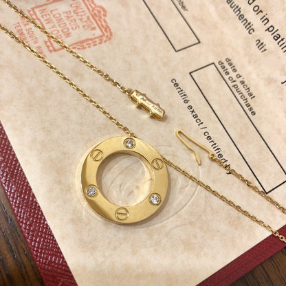 [Rosla]LOVE NECKLACE 16MM 3 DIAMONDS