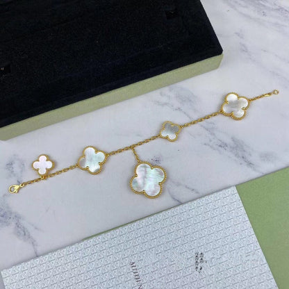 [Rosla]MAGIC CLOVER MOP GOLD BRACELET 5 MOTIFS