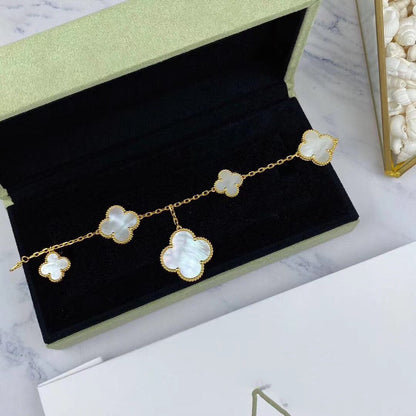 [Rosla]MAGIC CLOVER MOP GOLD BRACELET 5 MOTIFS