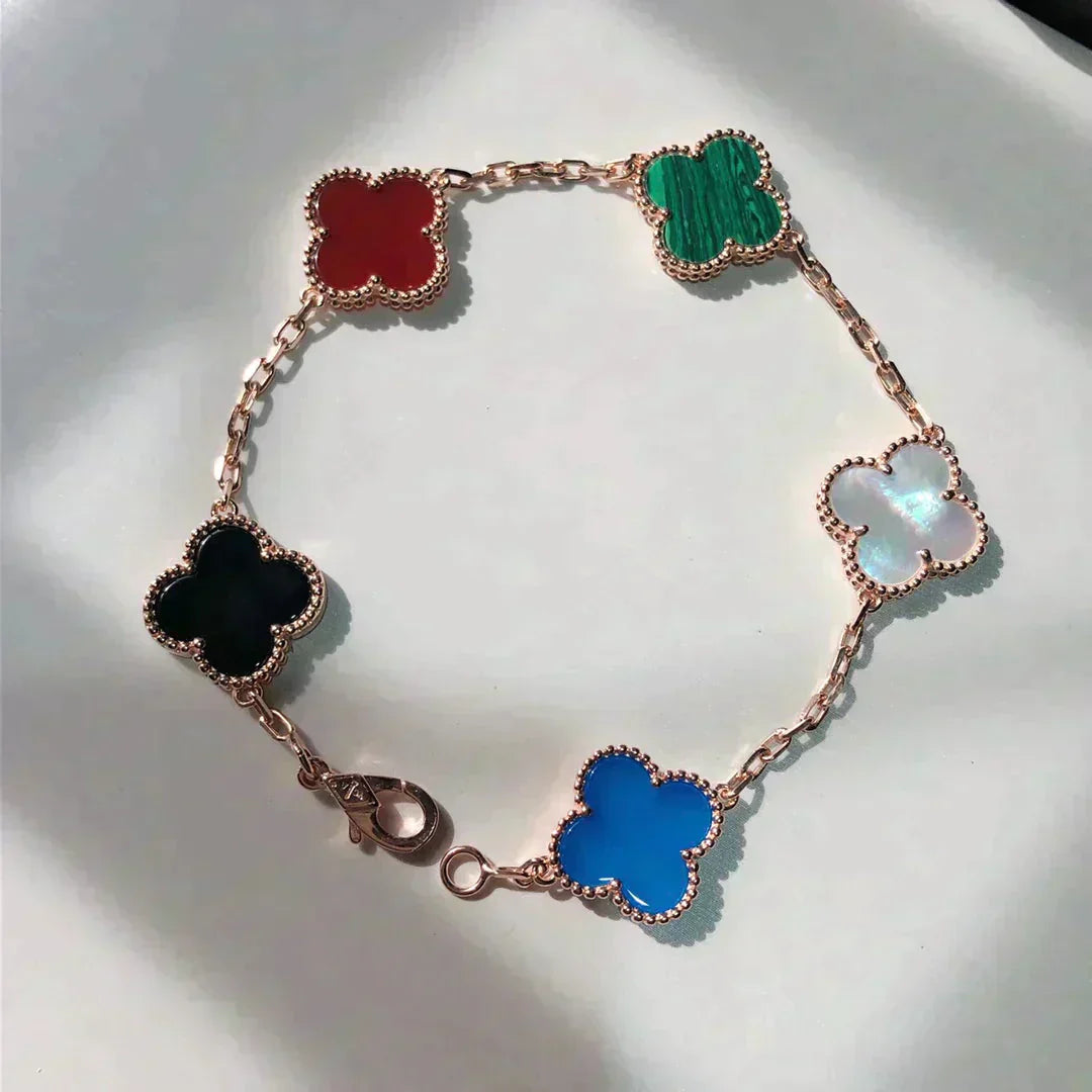 [Rosla]CLOVER 5 MOTIFS MULTICOLOR  BRACELET