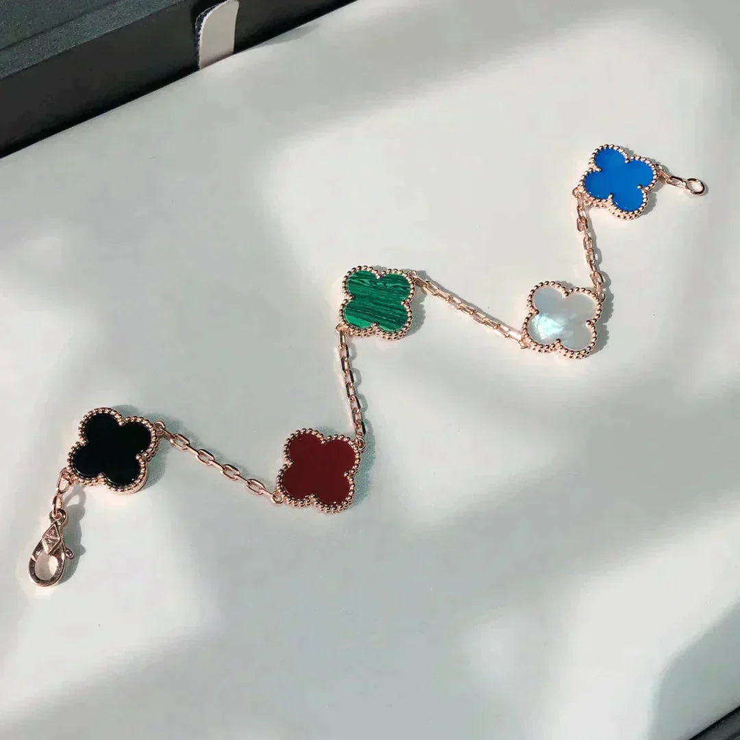 [Rosla]CLOVER 5 MOTIFS MULTICOLOR  BRACELET