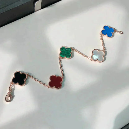 [Rosla]CLOVER 5 MOTIFS MULTICOLOR  BRACELET