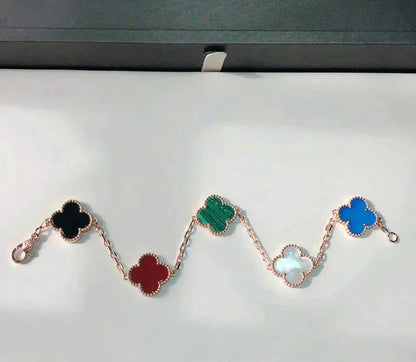 [Rosla]CLOVER 5 MOTIFS MULTICOLOR  BRACELET