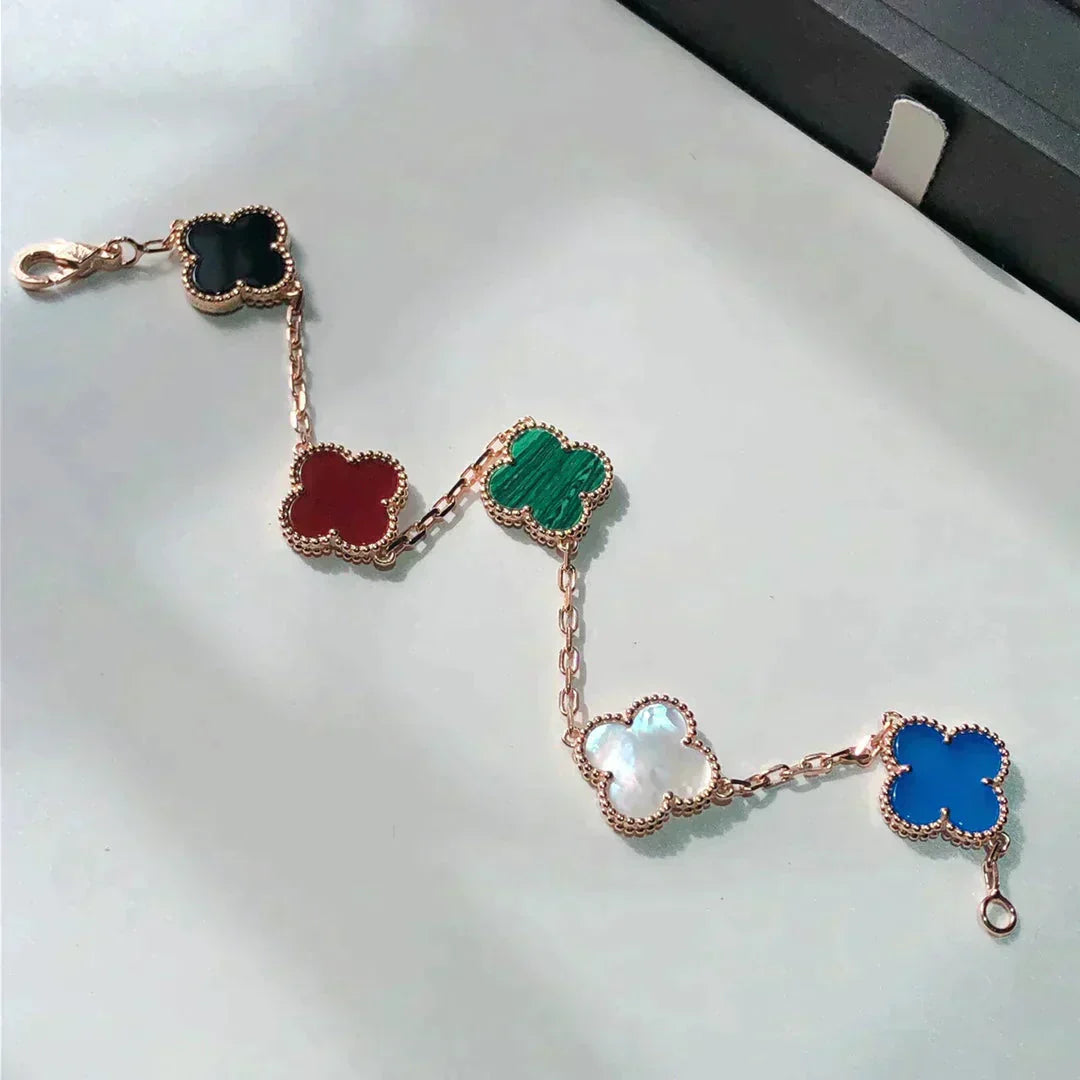 [Rosla]CLOVER 5 MOTIFS MULTICOLOR  BRACELET
