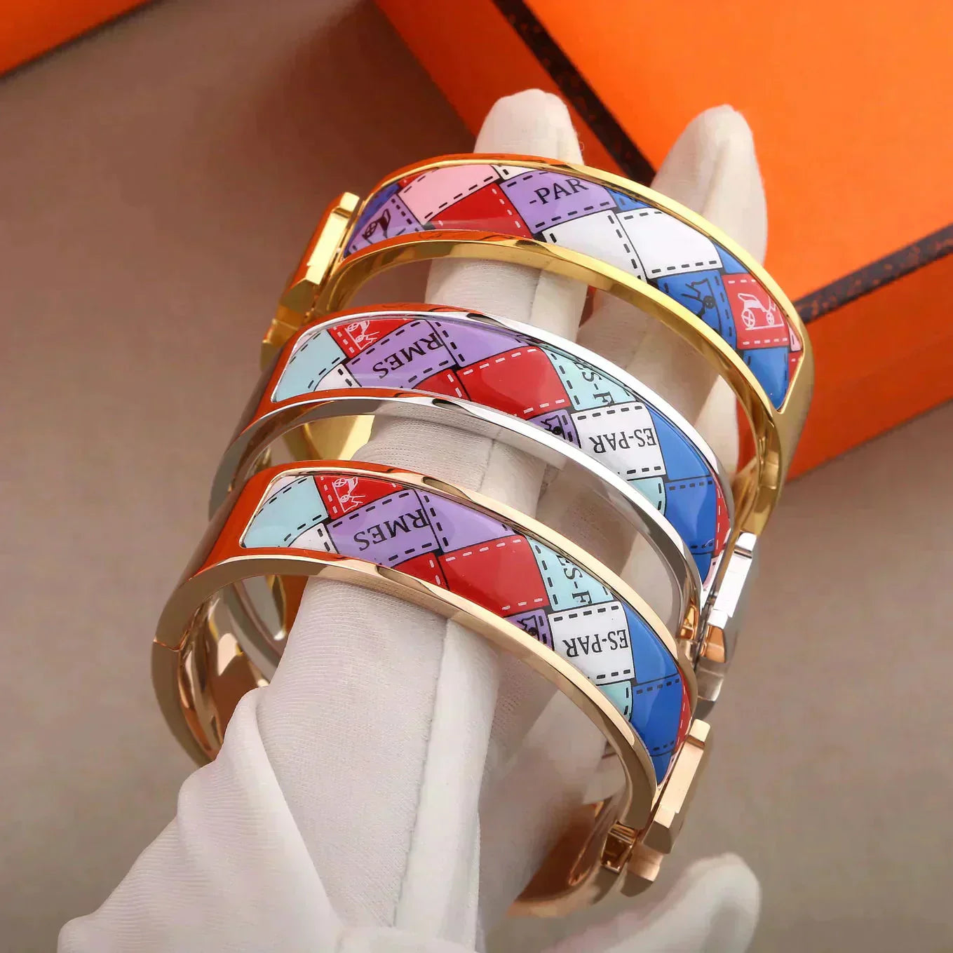 [Rosla]H BRACELET DOTTED BORDER 12MM