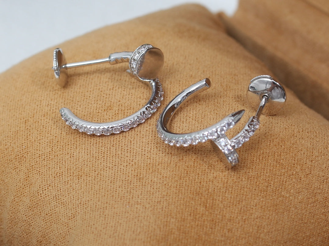 [Rosla]JUSTE EARRINGS 12.75MM SILVER DIAMOND