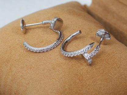 [Rosla]JUSTE EARRINGS 12.75MM SILVER DIAMOND