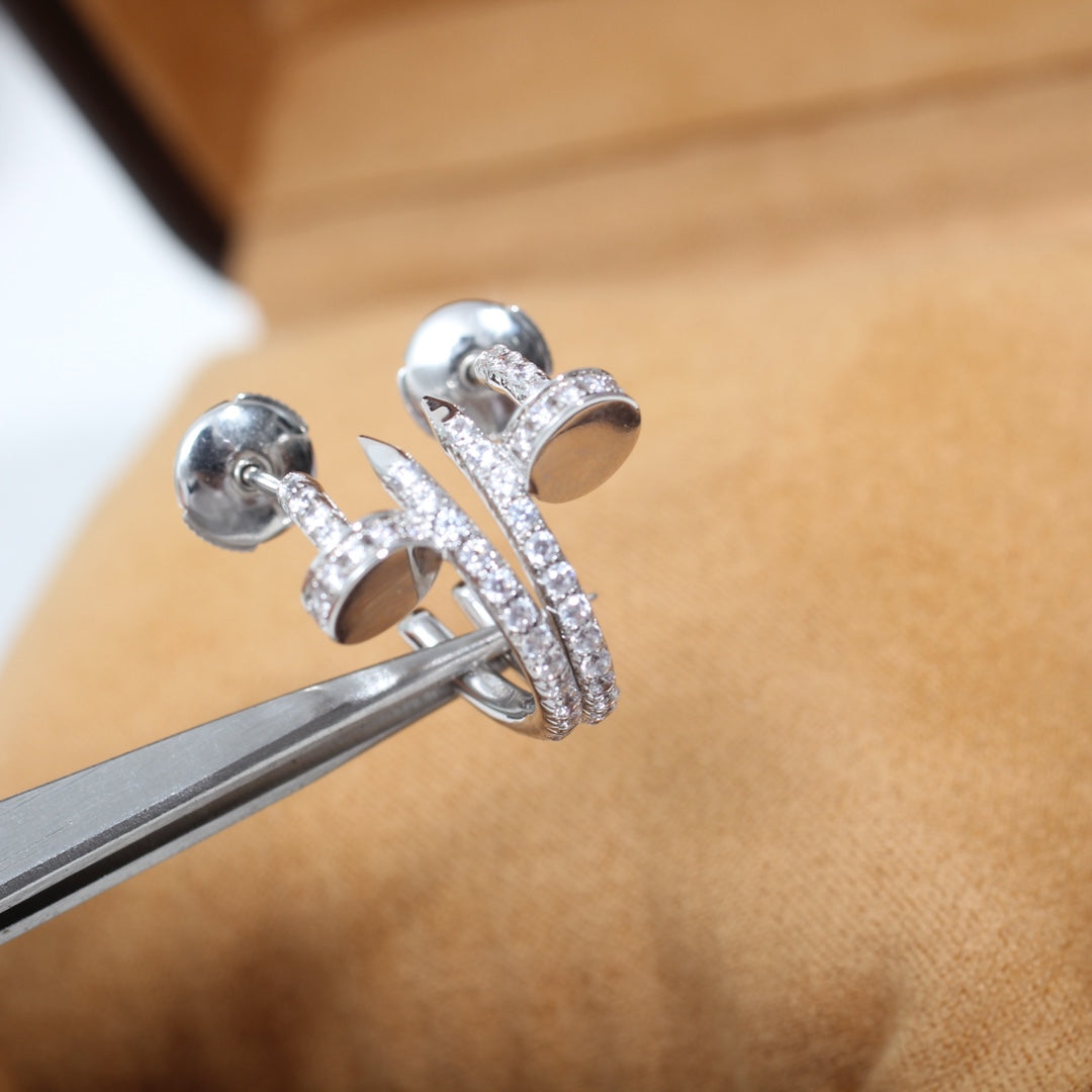 [Rosla]JUSTE EARRINGS 12.75MM SILVER DIAMOND