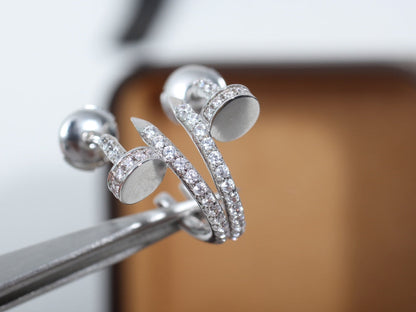 [Rosla]JUSTE EARRINGS 12.75MM SILVER DIAMOND