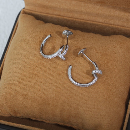 [Rosla]JUSTE EARRINGS 12.75MM SILVER DIAMOND