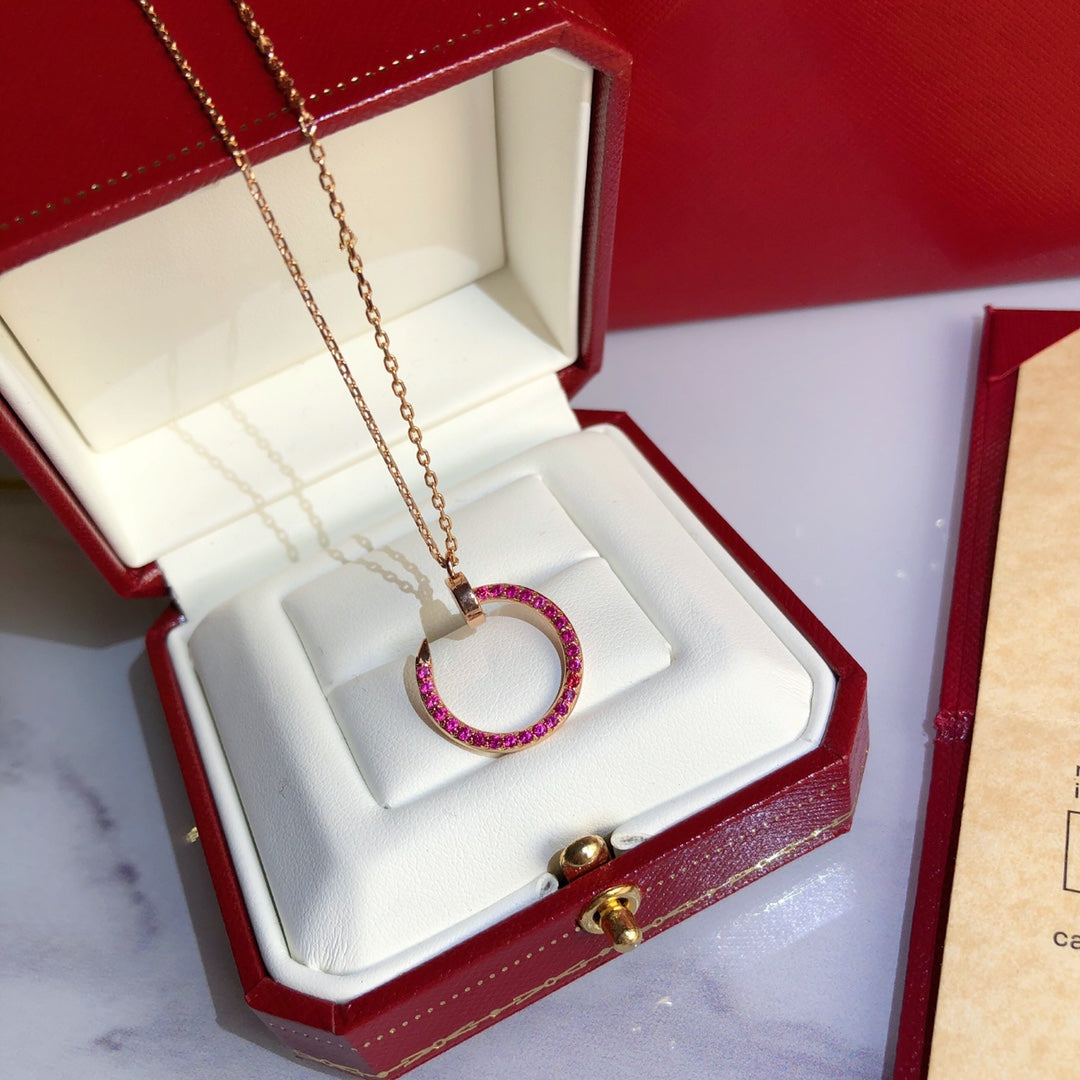 [Rosla]JUSTE NECKLACE GOLD RED DIAMONDS