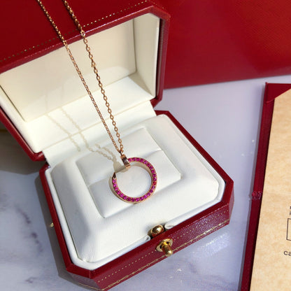 [Rosla]JUSTE NECKLACE GOLD RED DIAMONDS