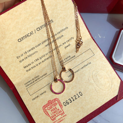 [Rosla]JUSTE NECKLACE GOLD RED DIAMONDS