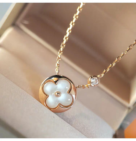 [Rosla]SUN MOP GOLD 1 DIAMOND NECKLACE